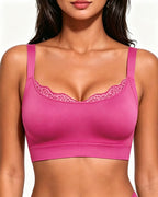 Women's Lace-Trimmed U-Shaped Wire-Free Seamless Comfort Bra