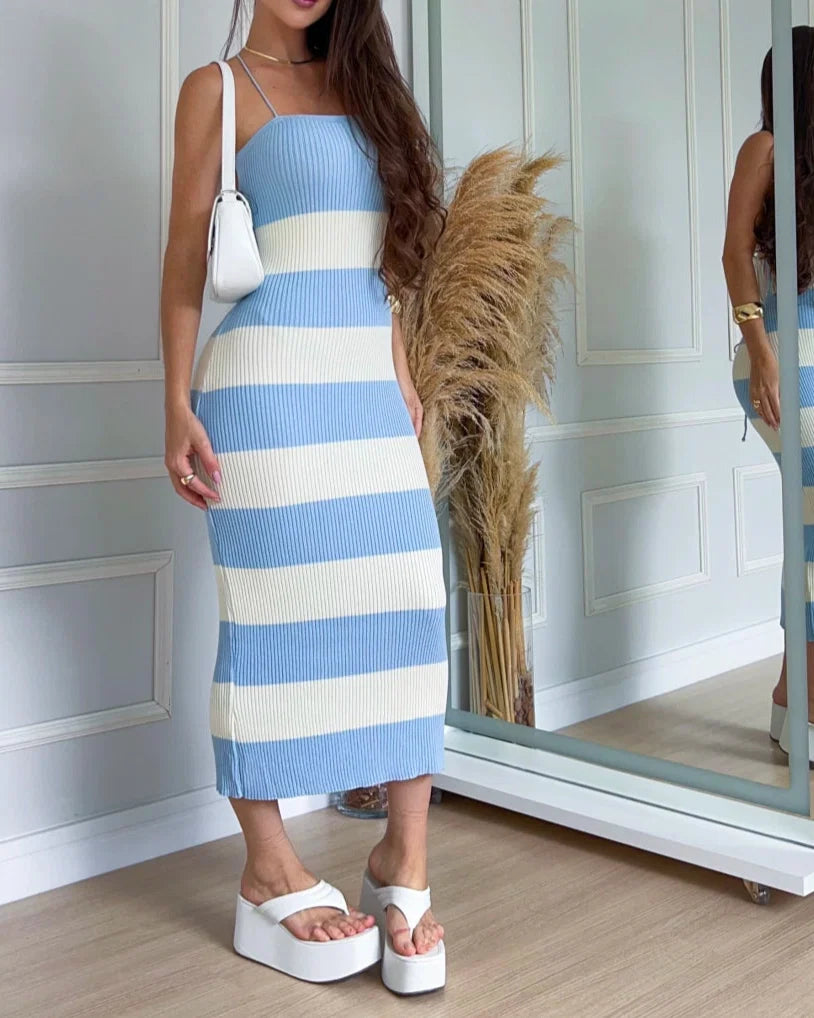 Aurora Listrado Tricot Dress