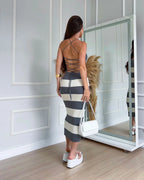 Aurora Listrado Tricot Dress