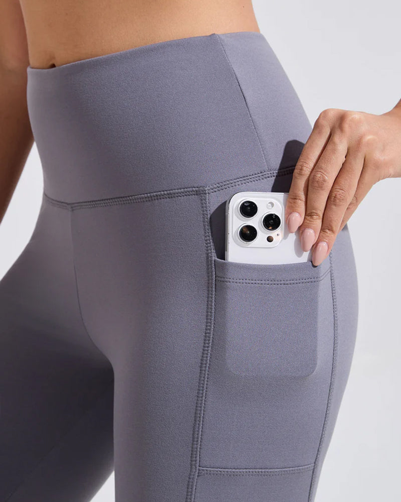Women's High Waisted Warm Fleece Lined Yoga Pocket Stretch Leggings