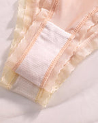 Women's Bow-tie Lace See-through Tulle Breathable Thong