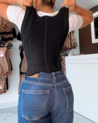 Abdominal Hook-eye Wide Shoulder Straps Full Back Coverage Slimming Belt