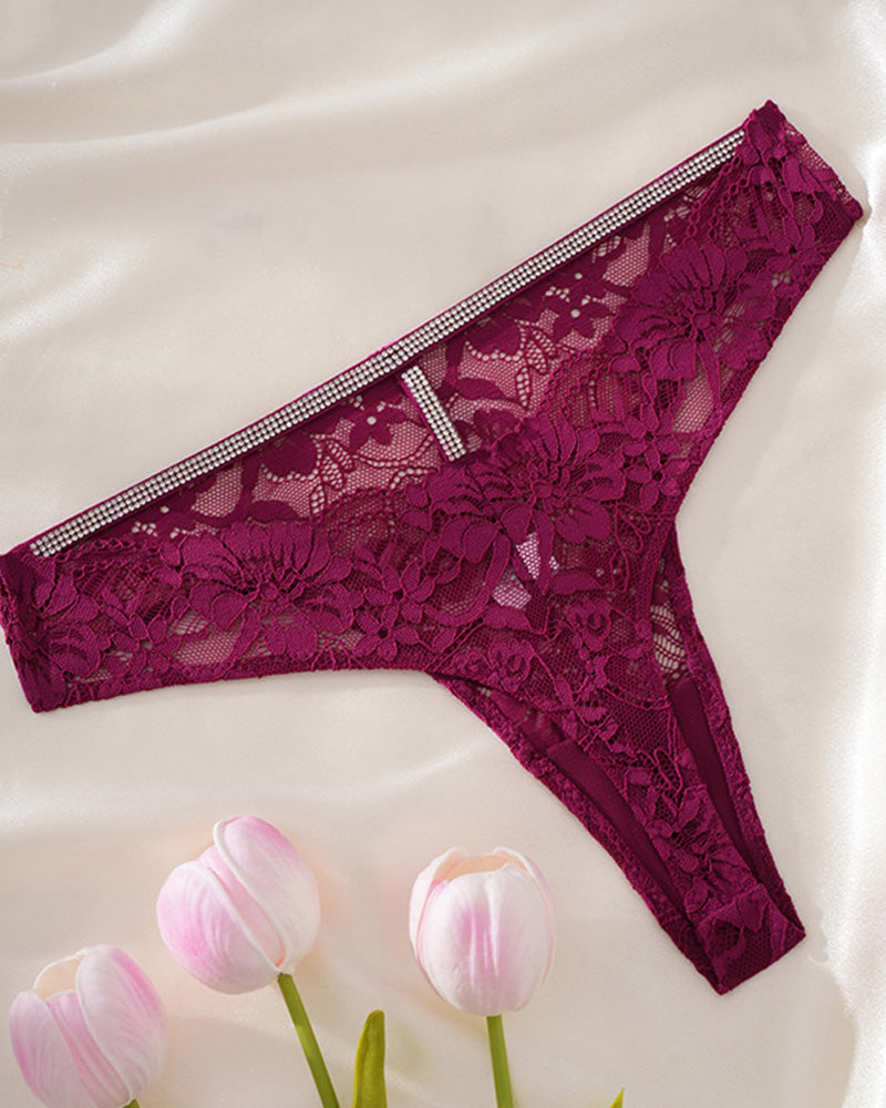 5-Pack Sexy Lace Openwork Seamless Thongs