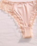 Women's Bow-tie Lace See-through Tulle Breathable Thong