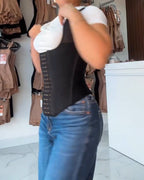 Abdominal Hook-eye Wide Shoulder Straps Full Back Coverage Slimming Belt