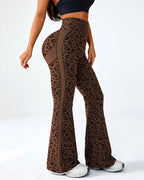 Women's Seamless Leopard Print High-Waisted Elastic Sports Yoga Pants