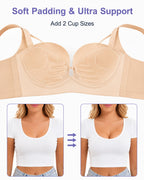 Women's Wire-free Padded Push-up Seamless T-shirt Bra