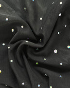 Sexy Deep V-neck Backless Rhinestone Long Slit See-through Mesh Nightgown