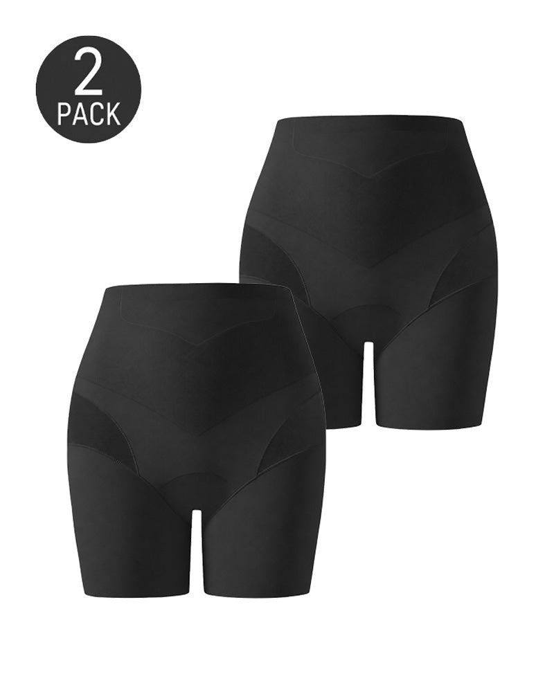 2-Pack High Waist Tummy Control Seamless Breathable Mesh Shaping Shorts