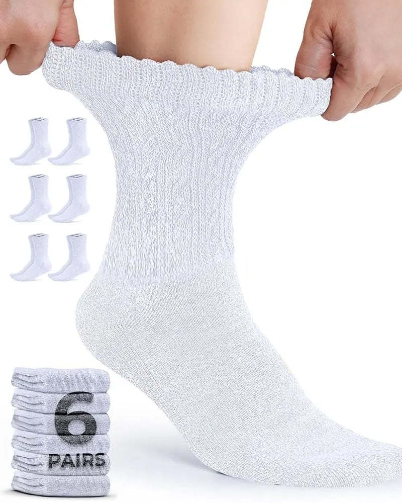6-Pair Women's Bamboo Fiber Cable Knit Socks