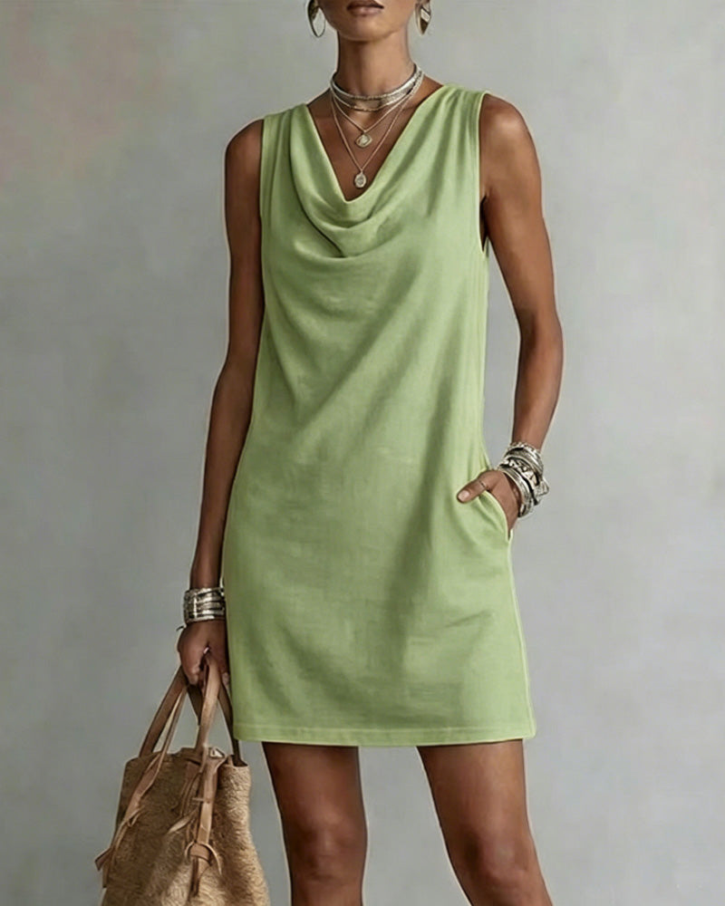 Casual Solid Color Sleeveless Dress