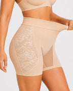High Waist Lace Mesh Padded Hip Tummy Control Shaping Shorts