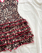 Women's Retro Leopard Print V-Neck Backless One-piece Swimsuit