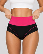 Women's  High Waist Colorblock Seamless Cotton Briefs