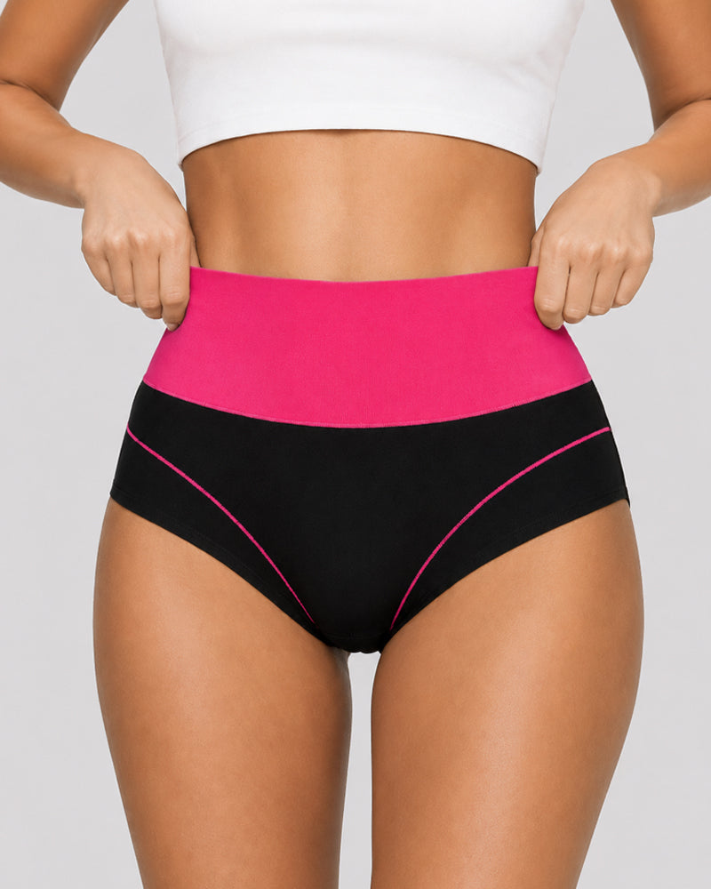Women's  High Waist Colorblock Seamless Cotton Briefs