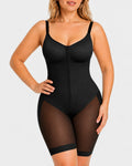 Full Body Mid Thigh Front Zipper Seamless Bodysuit Shapewear