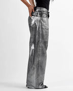Shiny Casual Straight-leg Loose Jeans