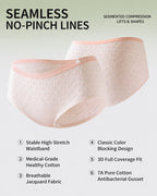 4-Pack Mid-waist Cotton Antibacterial Seamless Jacquard Breathable Briefs