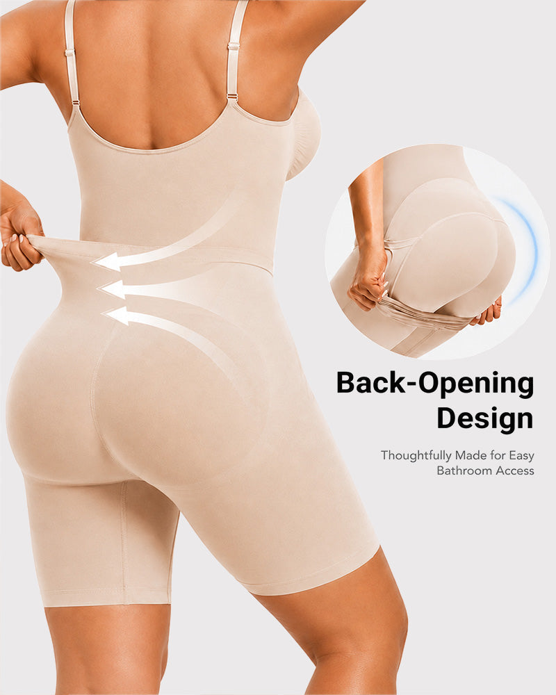 Seamless Tummy Control Back Pull-Down Bodysuit Shapewear