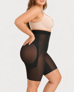 High Waist Tummy Control X-shaped Mesh Breathable Shaping Shorts