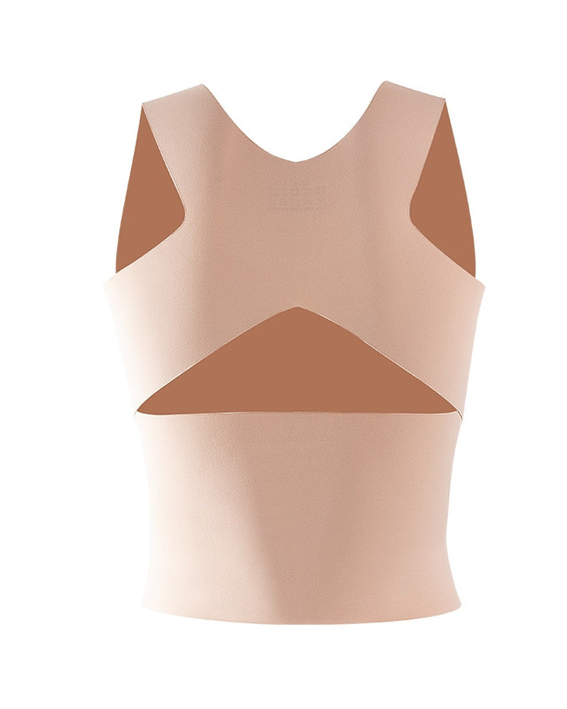 4-in-1 Seamless Front Closure Tummy Control Wire-Free Bra Crossback Shaping Vest