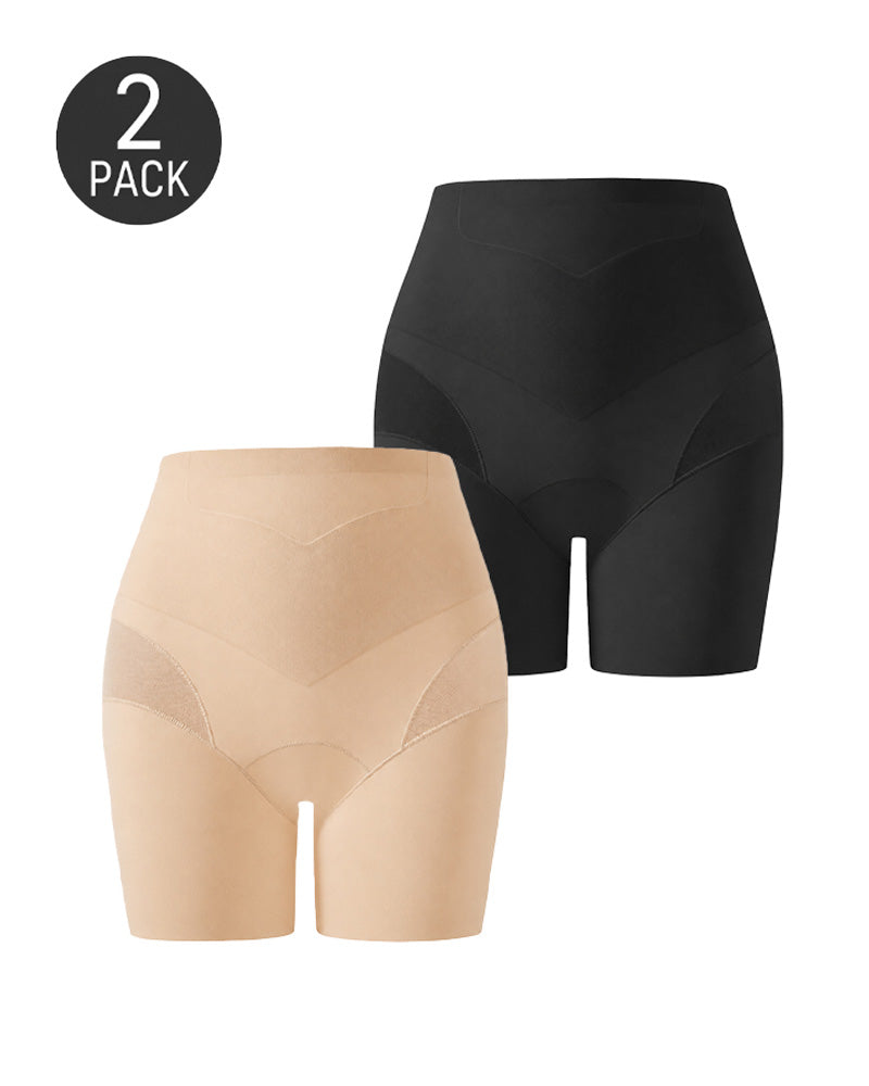 2-Pack High Waist Tummy Control Seamless Breathable Mesh Shaping Shorts