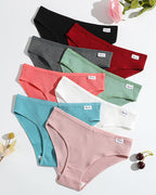 Women's Solid Color Vertical Striped Knit Stretch Seamless Thong