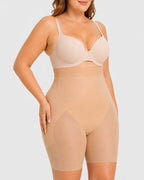 High Waist Tummy Control X-shaped Mesh Breathable Shaping Shorts