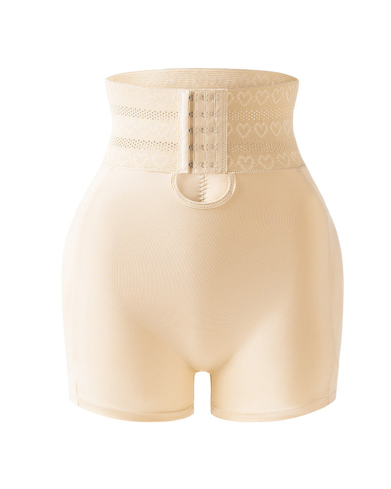 High Waist Tummy Control Hook-eye Hip-enhancing Shaping Shorts