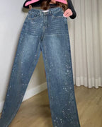 Diamond Front Casual Straight Jeans