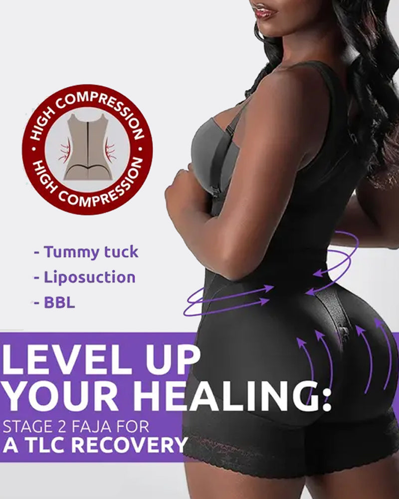 Double Compression Garment Abdomen Control Hook And Eye Closure Tummy Control Adjustable Bodysuit