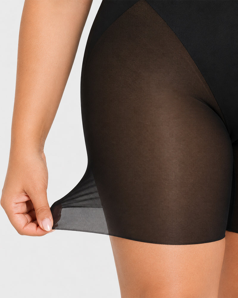 High Waist Tummy Control X-shaped Mesh Breathable Shaping Shorts