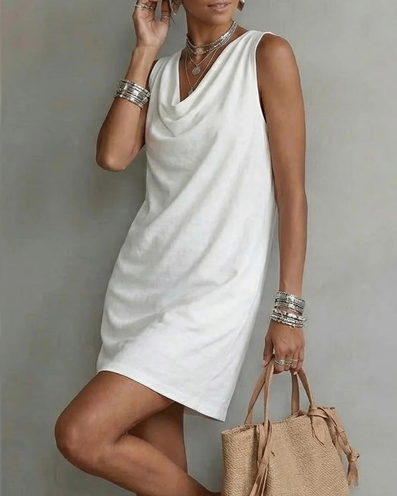 Casual Solid Color Sleeveless Dress