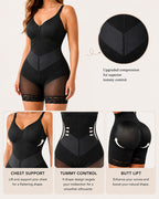 Women Tummy Control V-shaped Elastic Band with Zipper Closure Shapewear