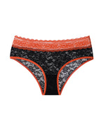 Women's Mid-waist Sexy Floral Lace Colorblock Breathable Panties