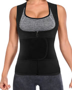 Women's Sweat-Inducing Adjustable Zipper Abdominal Shaping Sauna Waist Training Vest
