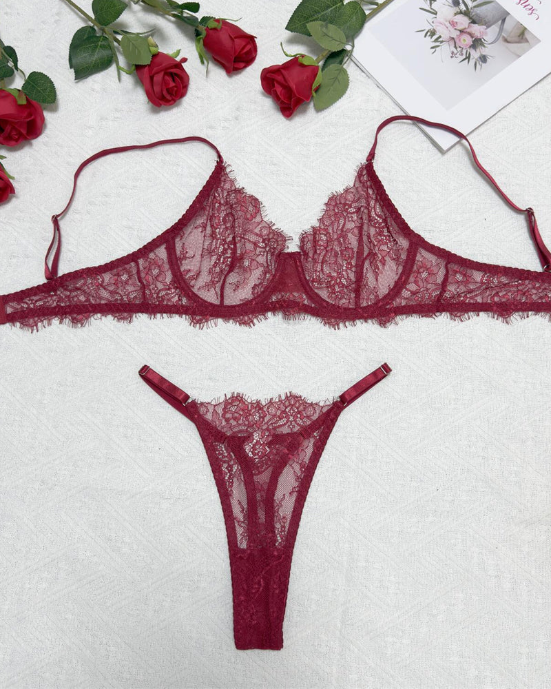 Sexy See-through Lace Lingerie Set