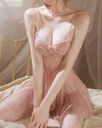Sexy See-through Mesh Pleated Slip Nightgowns