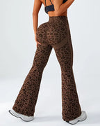 Women's Seamless Leopard Print High-Waisted Elastic Sports Yoga Pants