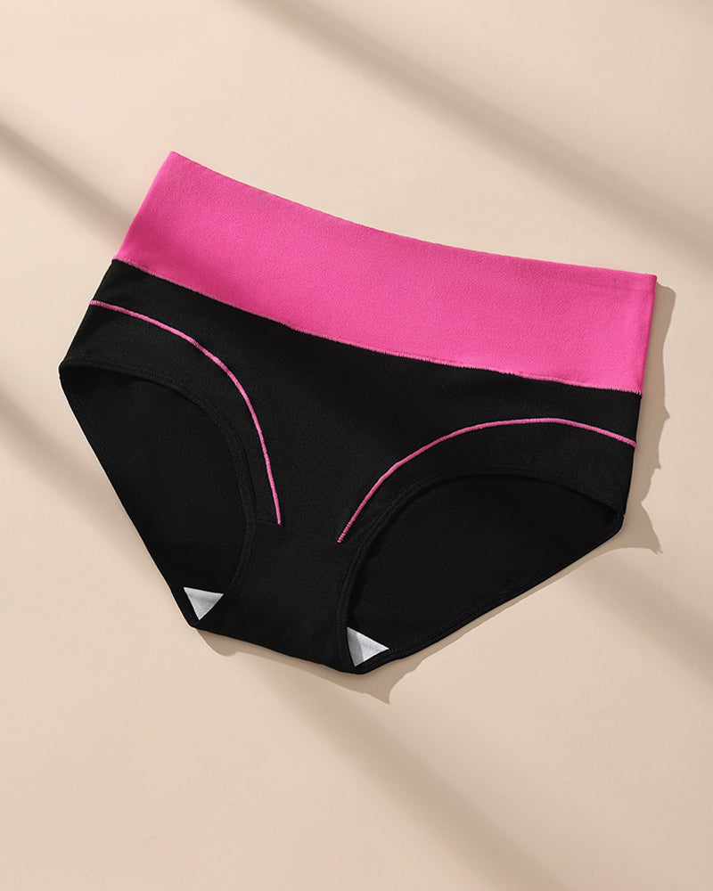 Women's  High Waist Colorblock Seamless Cotton Briefs