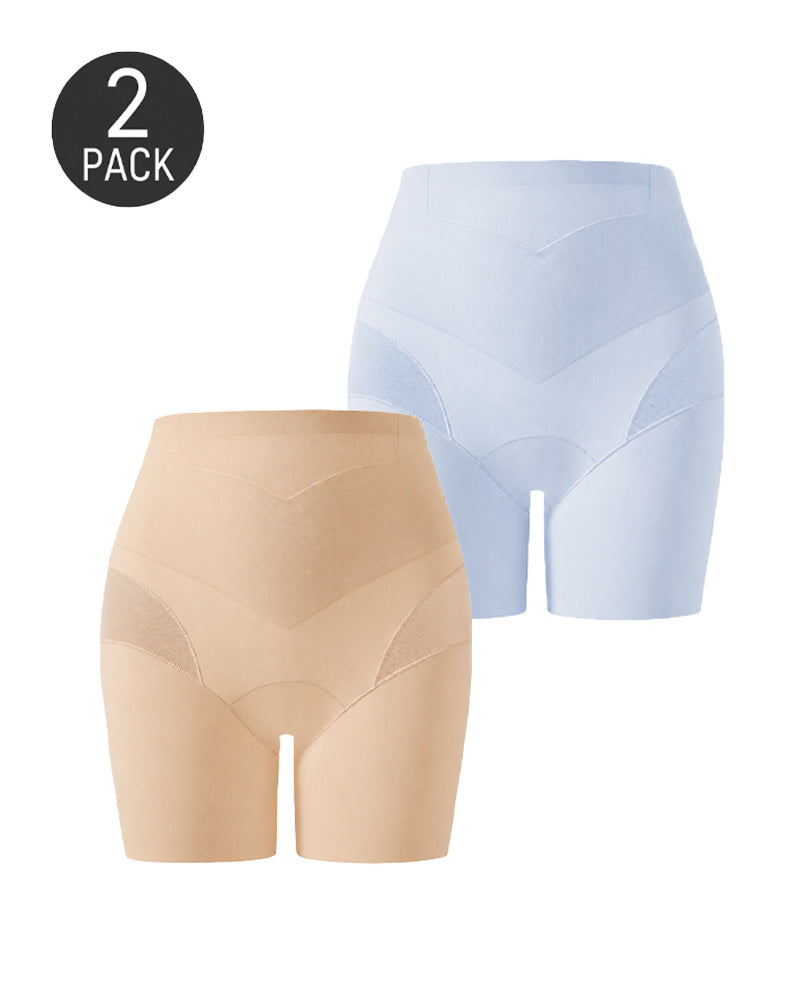 2-Pack High Waist Tummy Control Seamless Breathable Mesh Shaping Shorts