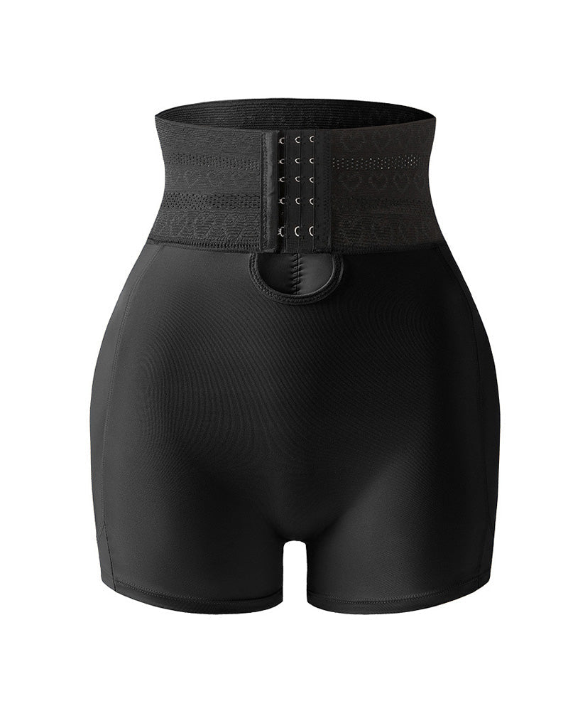 High Waist Tummy Control Hook-eye Hip-enhancing Shaping Shorts