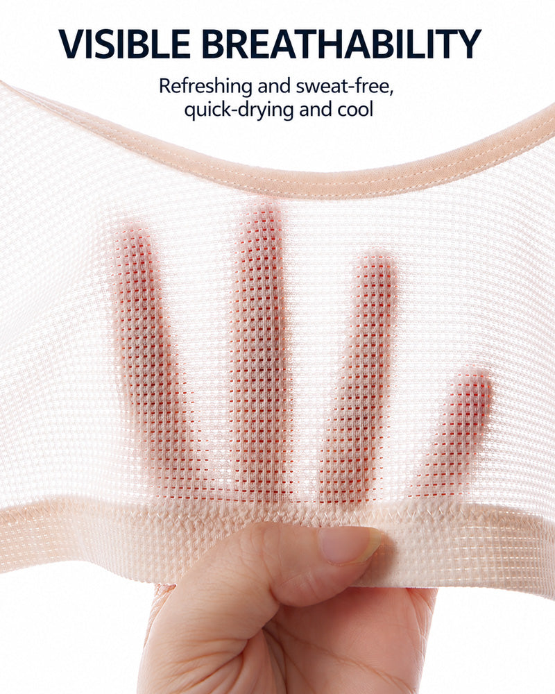Front Closure Ultra-thin Breathable Mesh Seamless Wire-free Vest Bra