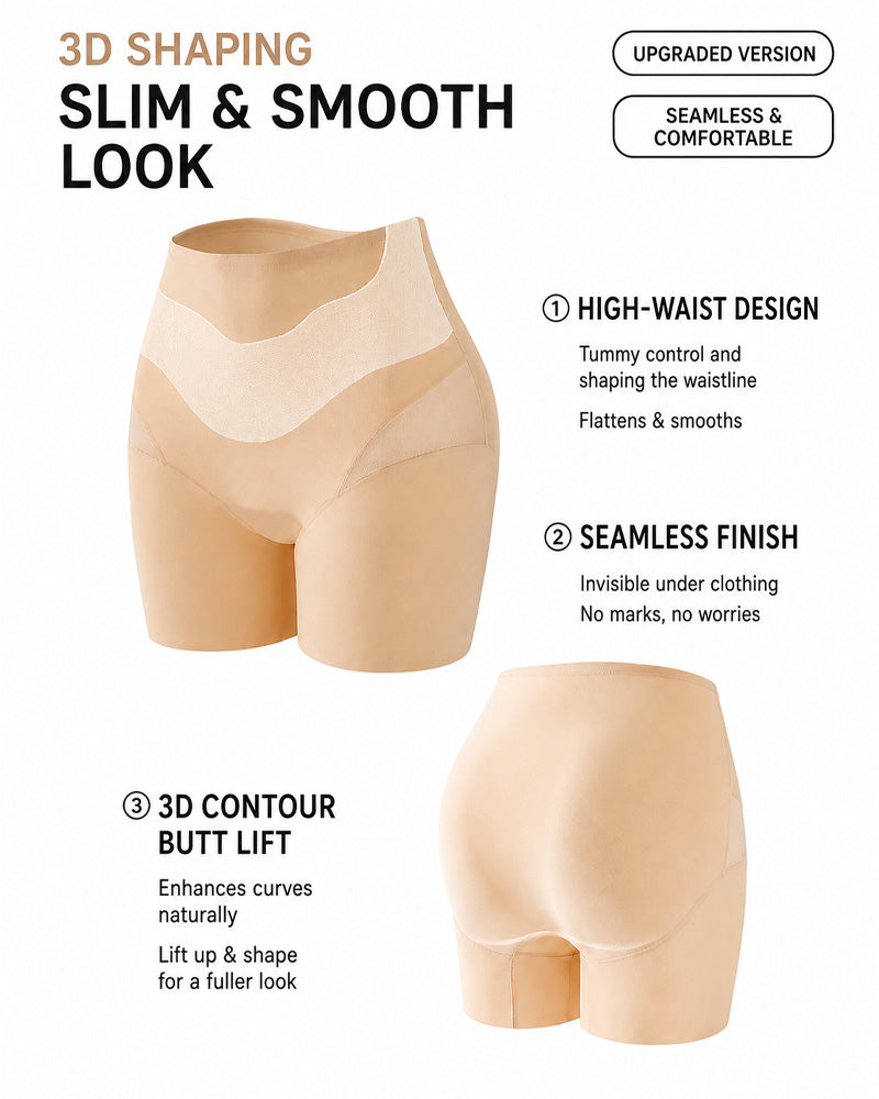 2-Pack High Waist Tummy Control Seamless Breathable Mesh Shaping Shorts