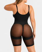 Full Body Mid Thigh Front Zipper Seamless Bodysuit Shapewear