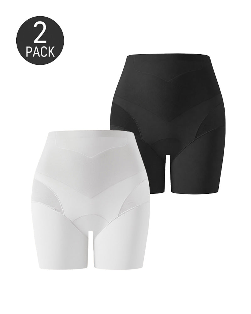 2-Pack High Waist Tummy Control Seamless Breathable Mesh Shaping Shorts