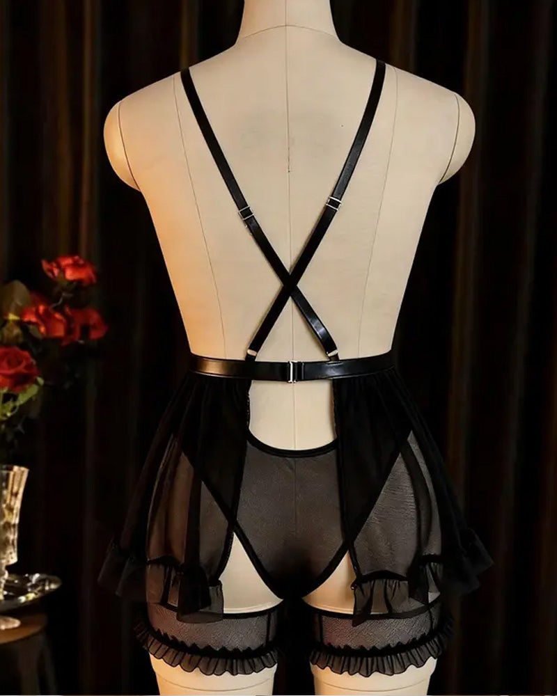 Sexy Deep V Neck Lace Backless Teddies Lingerie