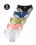 5-Pack Sexy Seamless Lace Openwork Cotton Crotch Panties