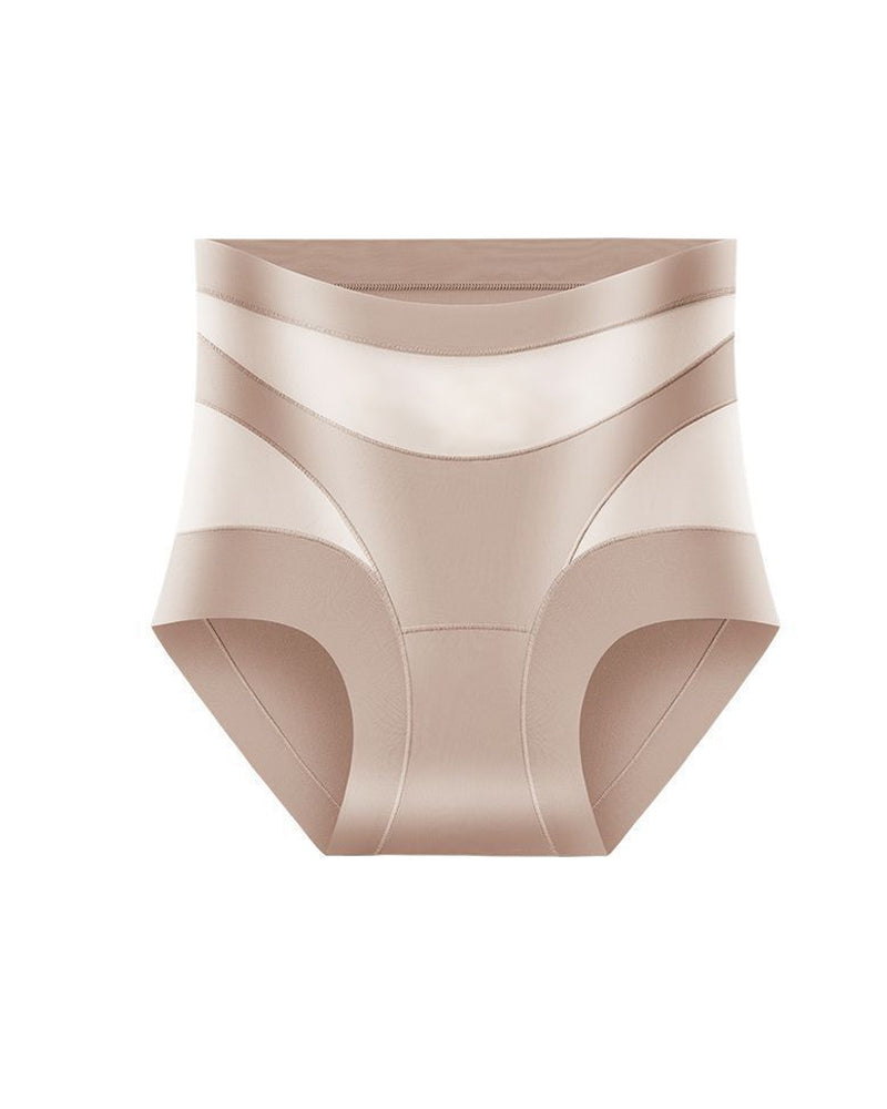 Women's High-Waisted Mesh Panel Elastic Breathable Seamless Invisible Panties