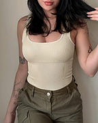 Women's Ribbed Sleeveless Bodycon Bodysuit